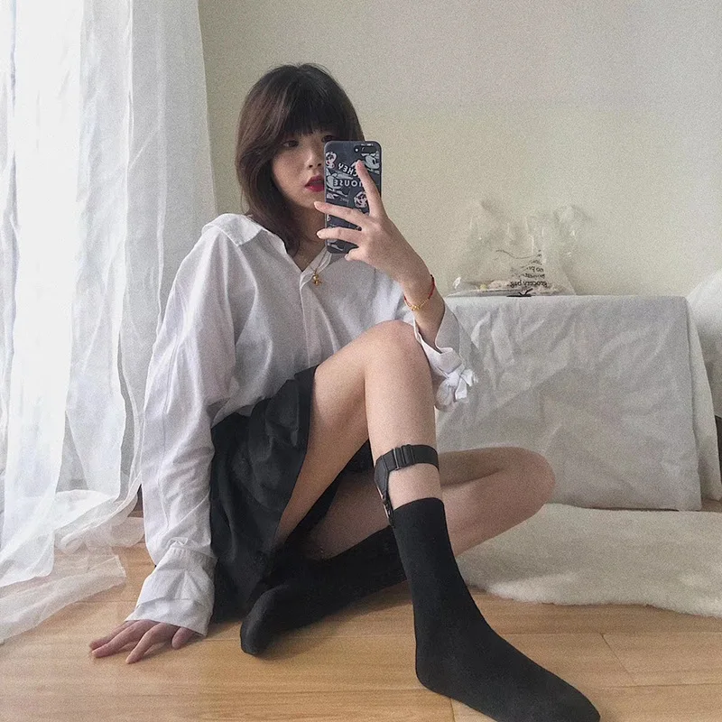 Гетры женские с кольцом на ногу Нескользящие в готическом стиле Харадзюку модная