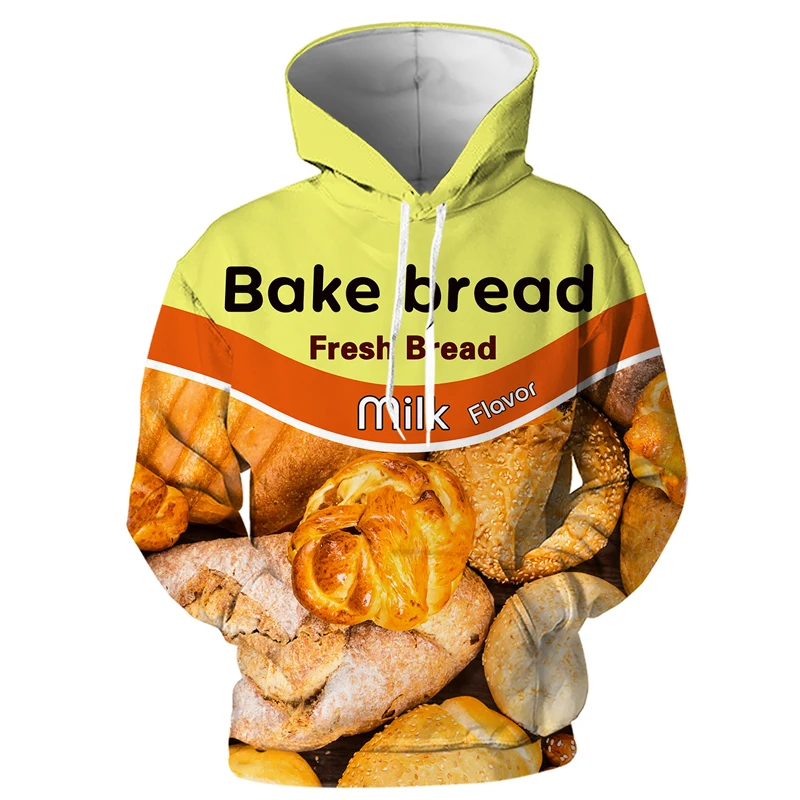 

Cloudstyle 3D мужская толстовка с капюшоном с принтом, Забавный хлеб, еда, толстовка с капюшоном, пуловер с длинными рукавами, уличная одежда, поли...