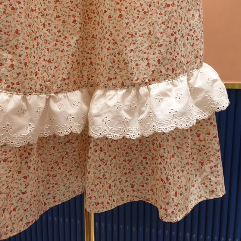 

Pajamas suit cosplay Korean fashion sleepwear retro floral home service palace style short-sleeved night gown bathrobe women