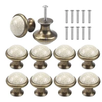 10pcs vintage cabinet knobs 33mm ceramic knobs vintage shabby chic round drawer knobs for kitchen chest of drawers