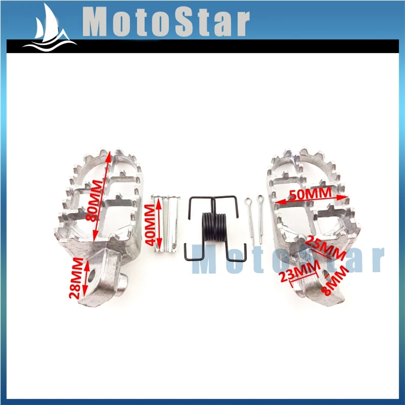 Серебристая алюминиевая подставка для ног мотоцикла XR50R CRF50 CRF70 CRF80 CRF100F |