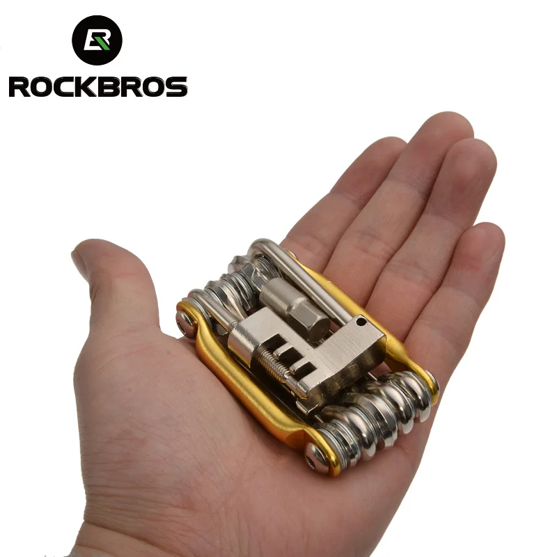 

ROCKBROS велосипедные инструменты много-функциональные инструменты для ремонта мини карманный складной инструмент 11 в 1