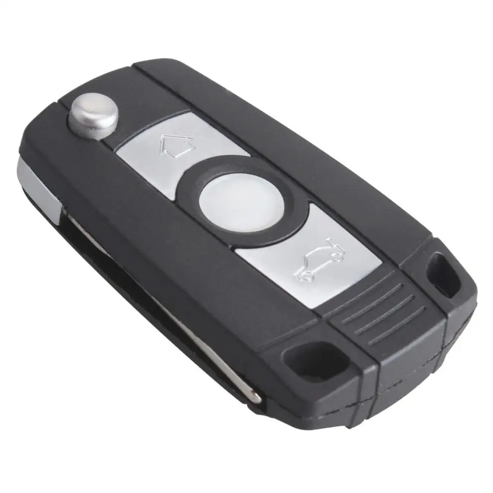 Черный 3 кнопки откидной складной дистанционный ключ брелок от машины чехол без