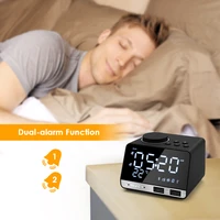 led digital alarm clock bluetooth compatible radio wake up fm radio speaker electronic desktop clocks home decration watch clock