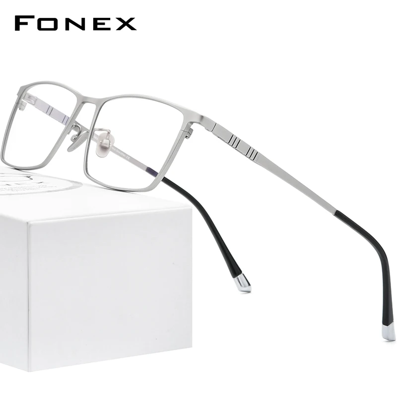 

FONEX Pure Titanium Glasses Frame Men Square Eyewear 2020 New Male Classic Full Optical Prescription Eyeglasses Frames F85641
