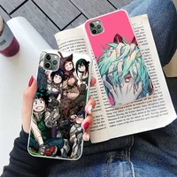 my hero academia phone case candy color for iphone 6 6s 7 8 11 12 xs x se 2020 xr mini pro plus max mobile bags anime cartoon