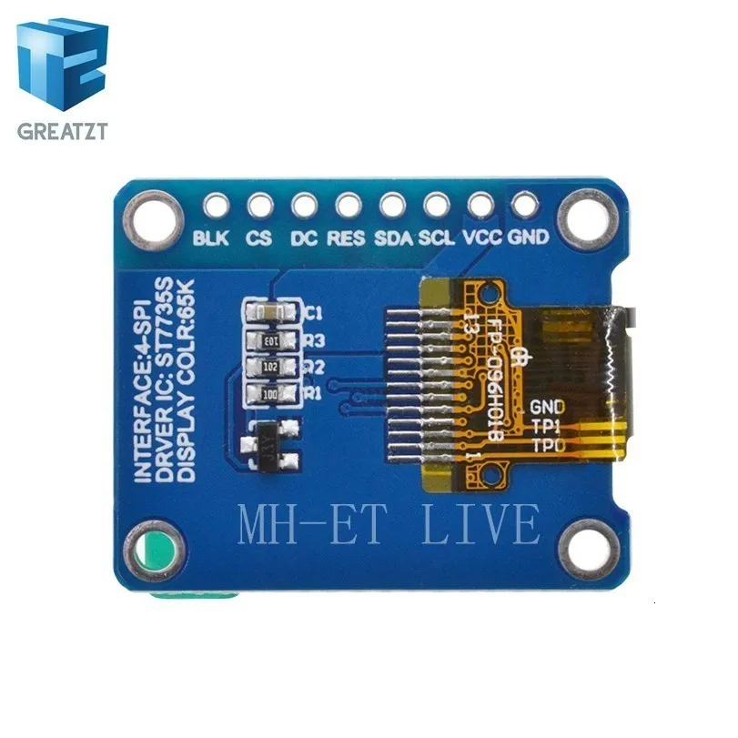 GREATZT TFT дисплей 0,96/1,3 дюймов ips 7P SPI HD 65K полноцветный ЖК-модуль ST7735 Привод IC 80*160(не OLED) для Arduino