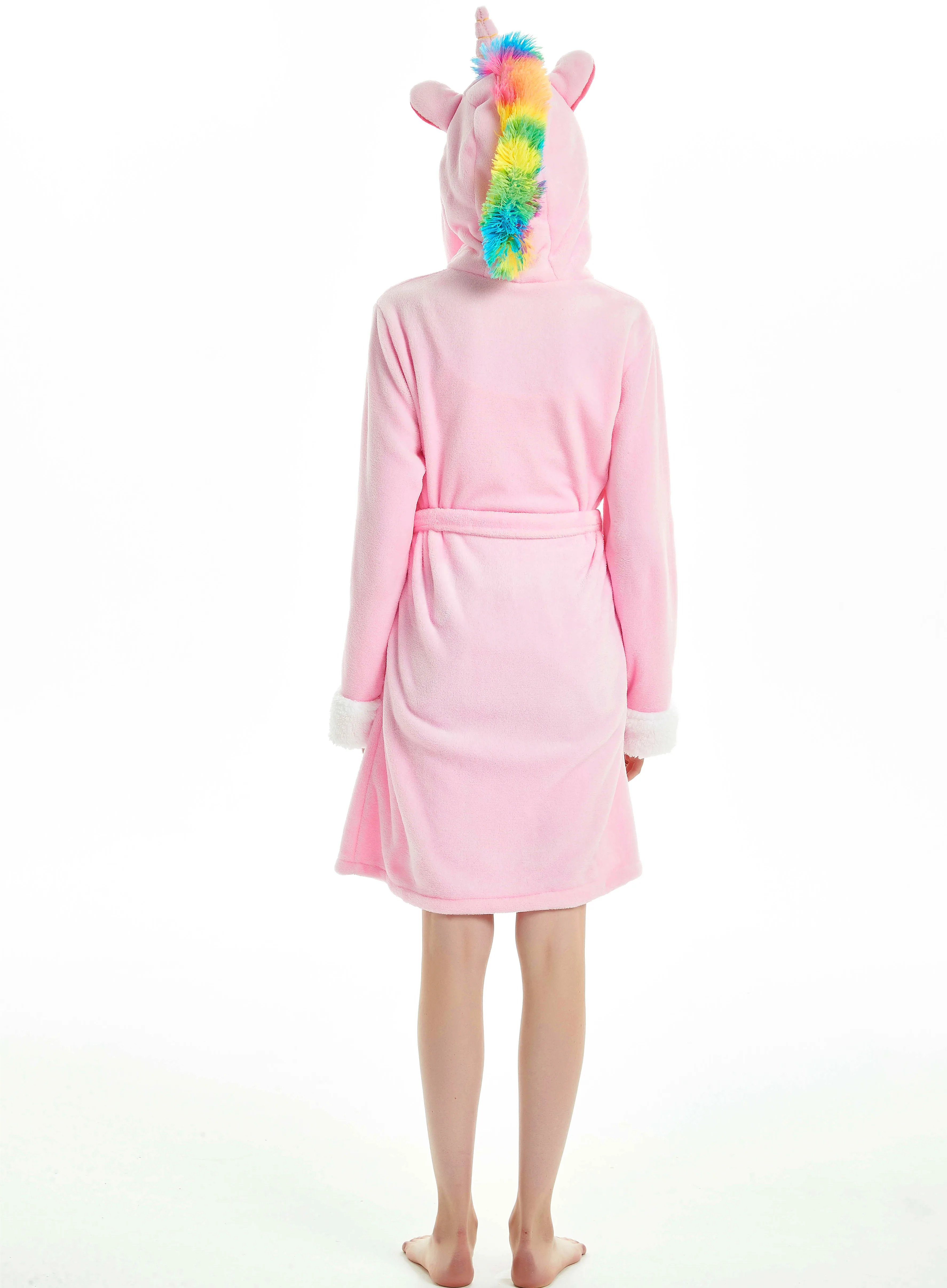 Халат женский фланелевый в виде единорога с мультяшными животными | Женская