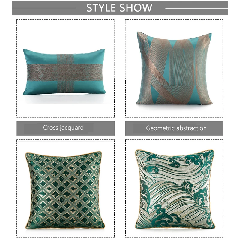 Роскошная Зеленая атласная жаккардовая Автомобильная наволочка для подушки