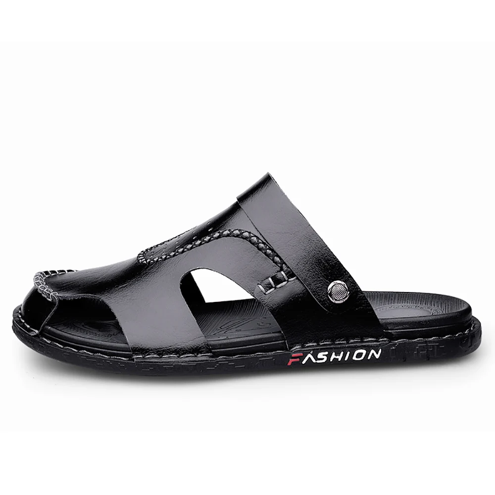 

New Men's Summer Sandals Genuine leather comfortable slip-on casual sandals fashion Men slippers zapatillas hombre size 38-45