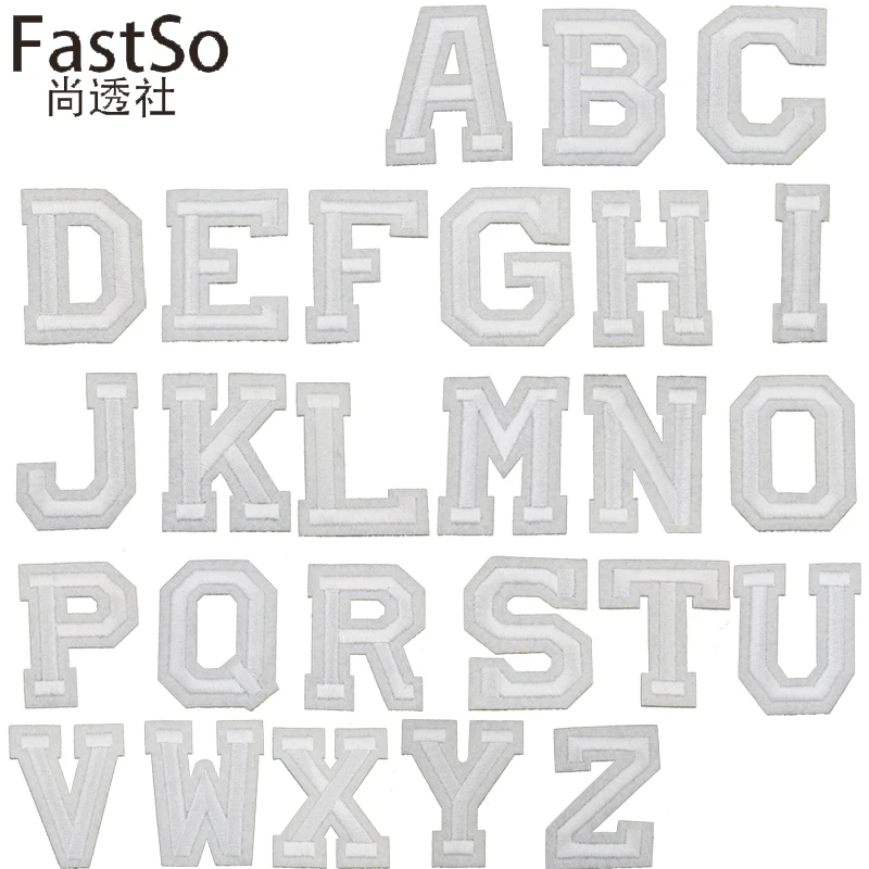 Железная белая нашивка с буквами сделай сам логотип алфавит ABC вышитые наклейки