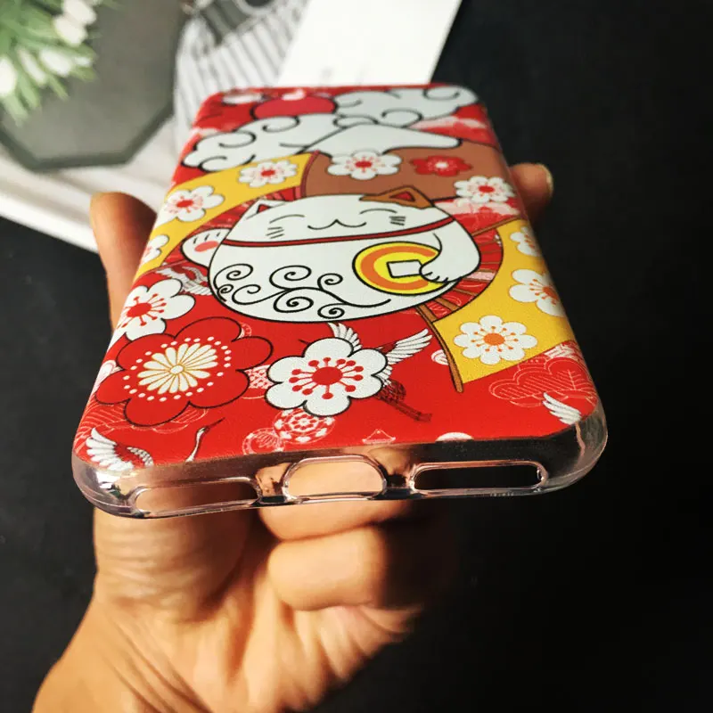 Новогодний чехол для телефона Lucky Cat для iPhone xr 5S 6S 7 8 Plus x xs max силиконовый чехол из ТПУ для huawei P30 P10 P20 lite mate 20 lite