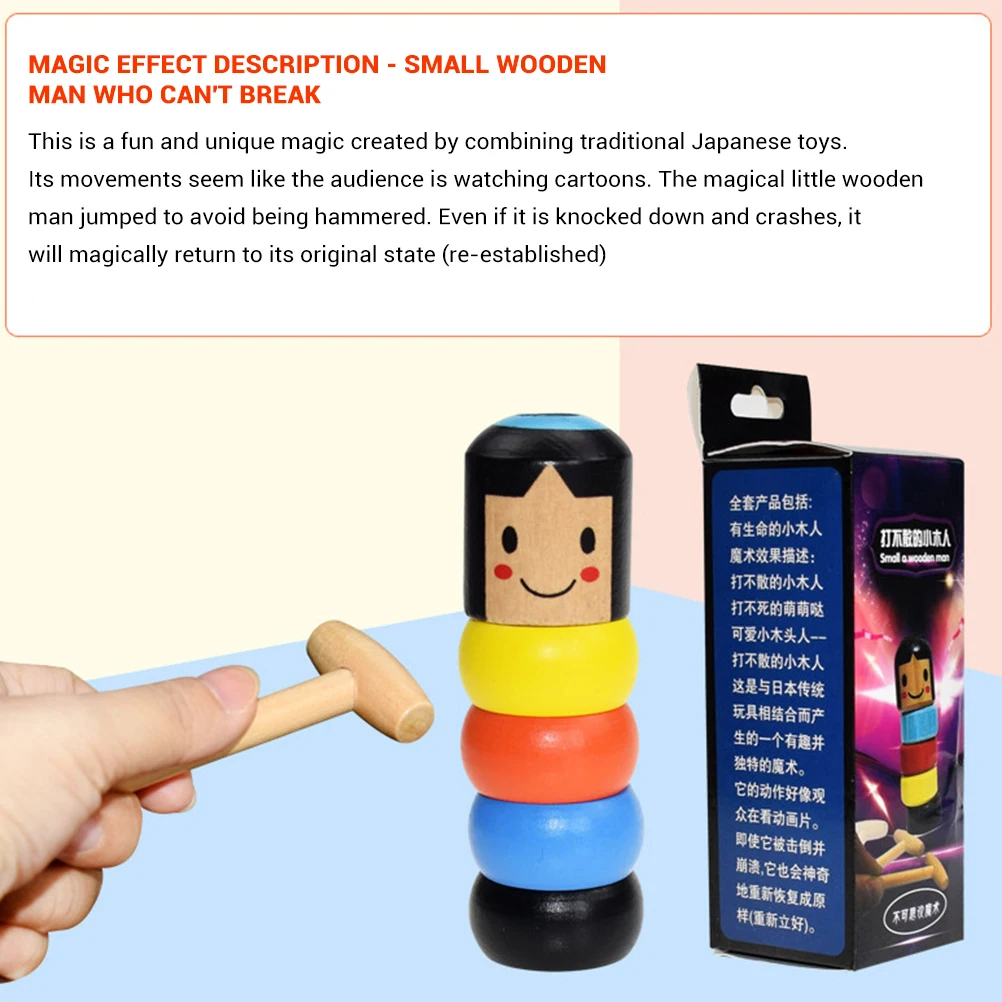 1 комплект бессмертный Daruma Небьющийся деревянного человечка волшебная игрушка