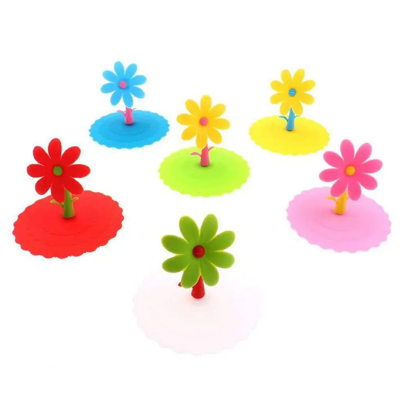 6 шт. силиконовых крышек для подсолнухов горячих и холодных напитков крышка чашек