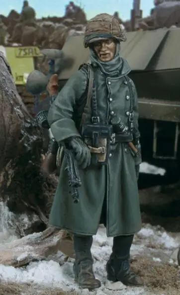 1/35 фигурки из смолы, зимний немецкий солдат, 1 шт., модельные комплекты(без бака, без основания