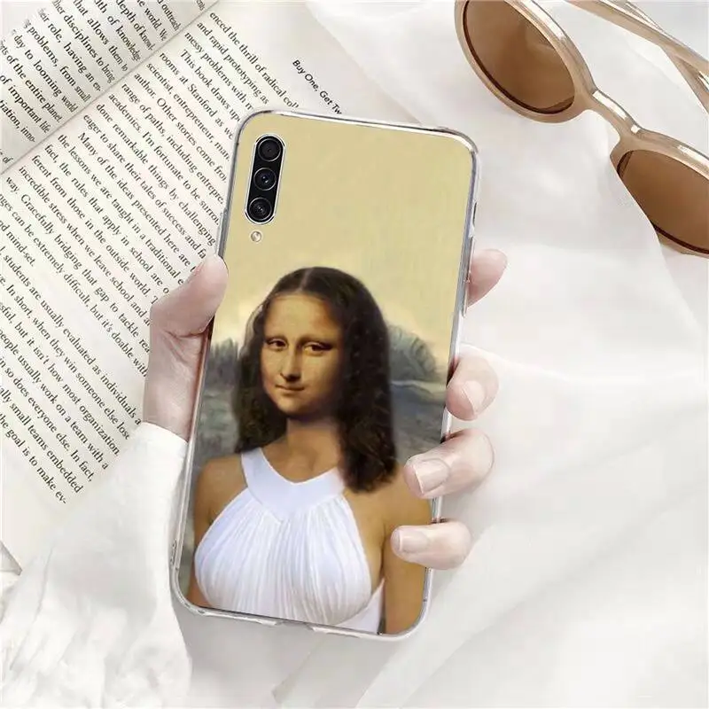 

Mona Lisa funny Spoof Art Phone Case Transparent for Samsung A71 S9 10 20 HUAWEI p30 40 honor 10i 8x xiaomi note 8 Pro 10t 11