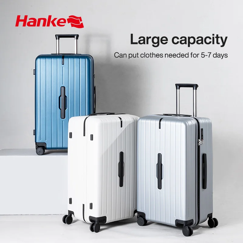 

Hanke Trunk Design Big Capacity Luggage Family Travel Trolley Case Check In Suitcase Spinner Wheels TSA Lock Bayer PC Material