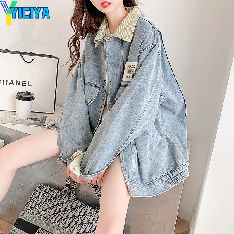 

Denim Jacket Women's Spring And Autumn Korean Varsity Jackets Jeans Jacket's For Women Jean Coat Woman Blouson Femme Crop Top