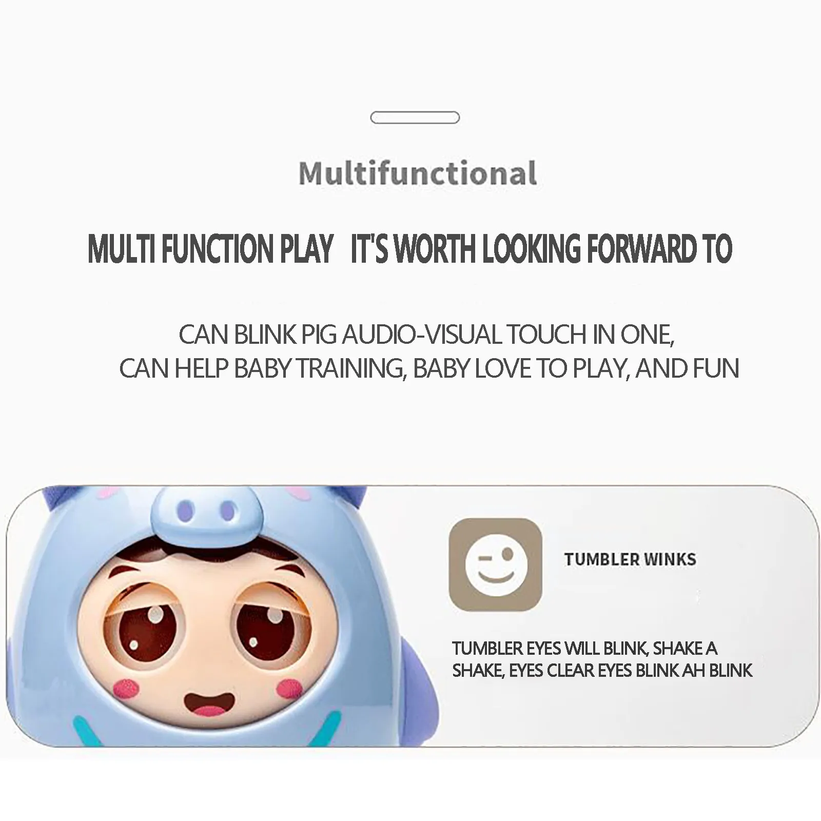 

New Infant Hand Catching The Ball Small Pig Tumbler Early Education Educational Toys Kawaii Baby Soothing Toy