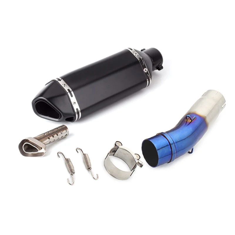 TKOSM Motorcycle Exhaust Middle Pipe Case For Honda CB400 Slip-On With Stainless Steel XJR400 FZ400 |