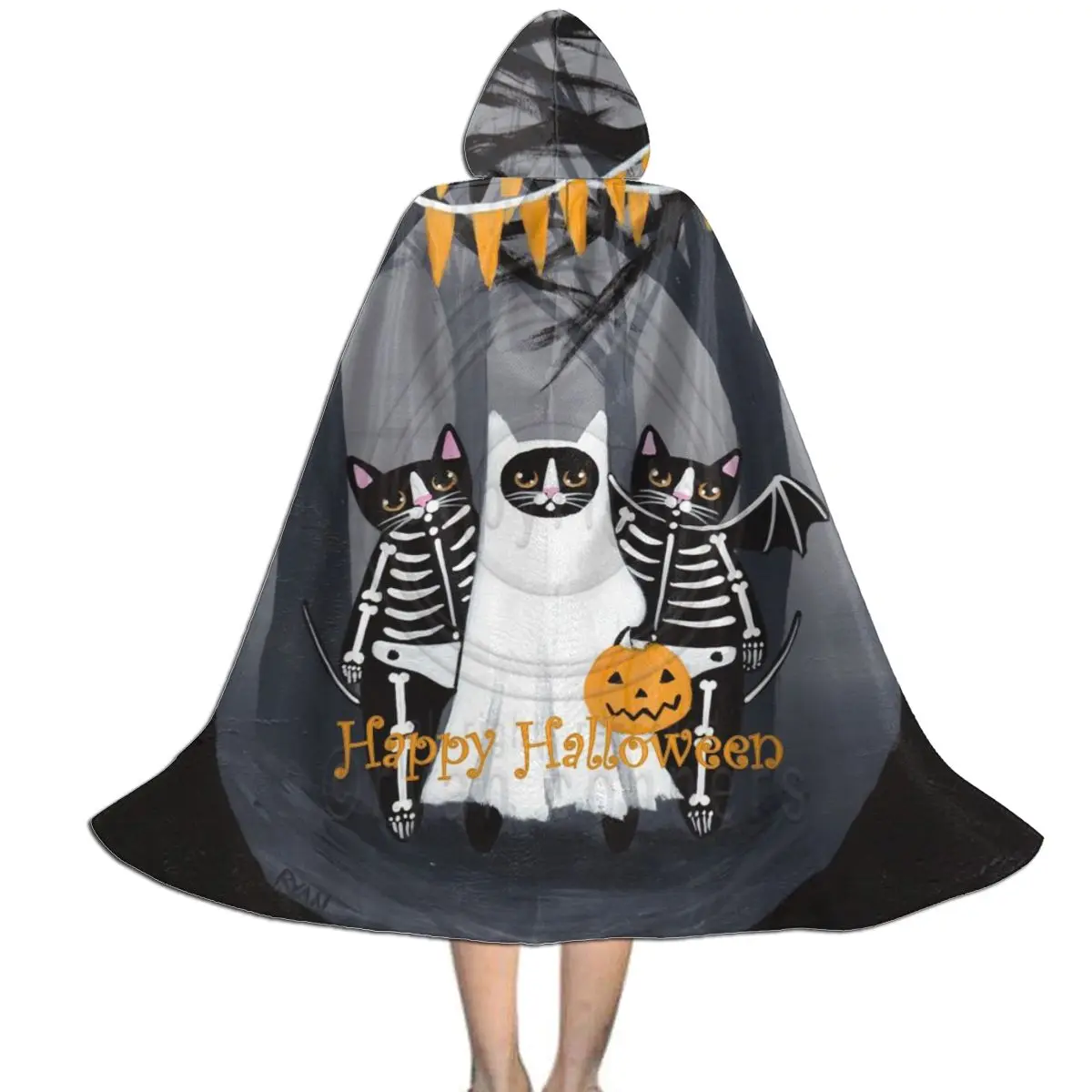 Средневековая ведьма вампир Wicca плащи и накидки с капюшоном черные костюмы на