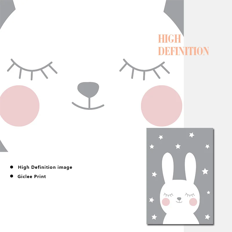Кролик Сердце детская настенная Картина на холсте Мультяшные плакаты и принты