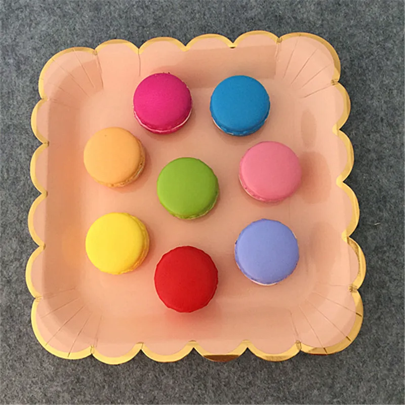 24 шт. квадратные обеденные тарелки из фольги 23 см|Одноразовая посуда для