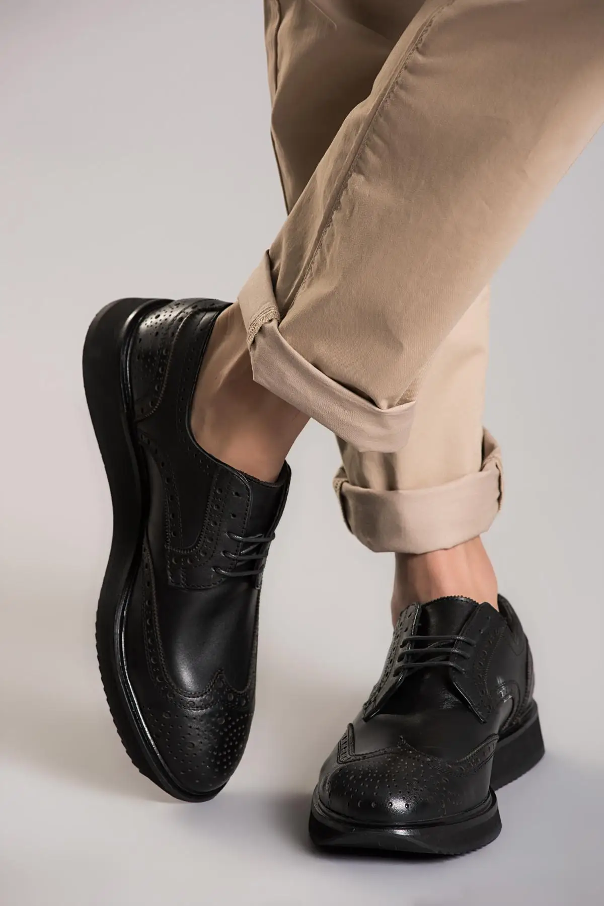 Черные мужские туфли из натуральной кожи с жемчугом 120130001063 | Обувь