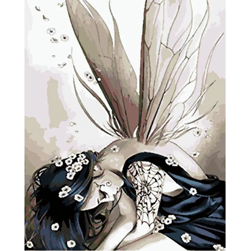 

YNX New 5D Diamond Painting Round Diamond Dream Girl Cross Stitch Square Rhinestone DIY Butterfly Fairy Diamond Painting