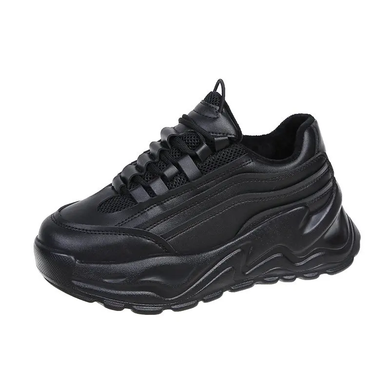 

Winter New Women Chunky Sneakers Dad Shoes Female Fashion Black Platform Sneakers Comfortable Light Casual Shoes 5CM