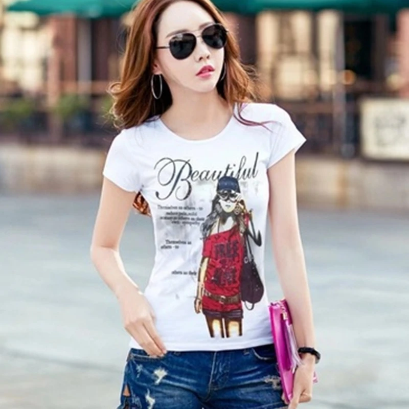 

Summer street print T shirts 2020 New for women casual t-shirt lady short sleeve tops tees shirt female clothes