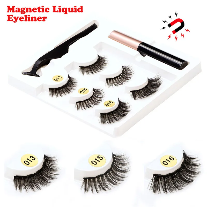 Набор Магнитных ресниц магнитная подводка для глаз и пинцет 3 пары