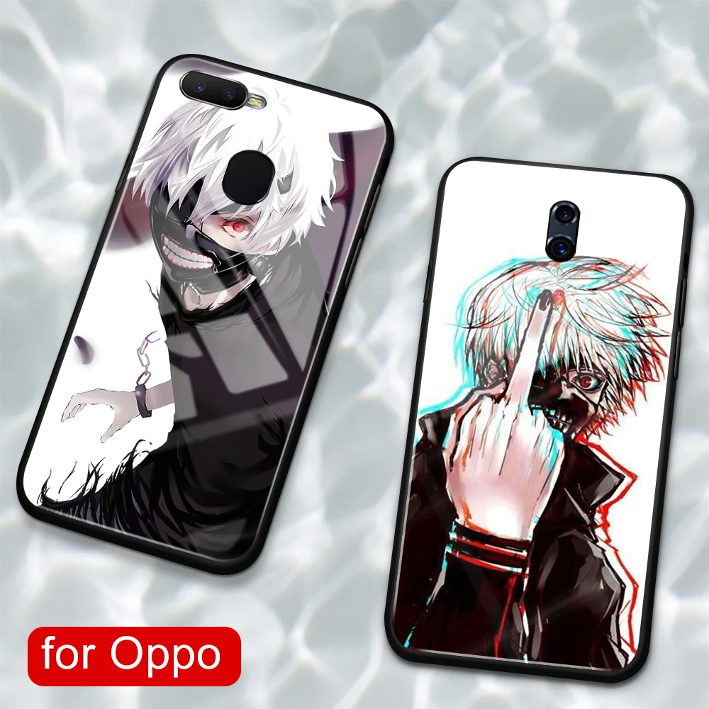 Стеклянная задняя крышка для Oppo R11s plus аниме tokoyo ghouls чехол R9 R9S R11 R11S Plus R17 R15 F9 Pro Find X