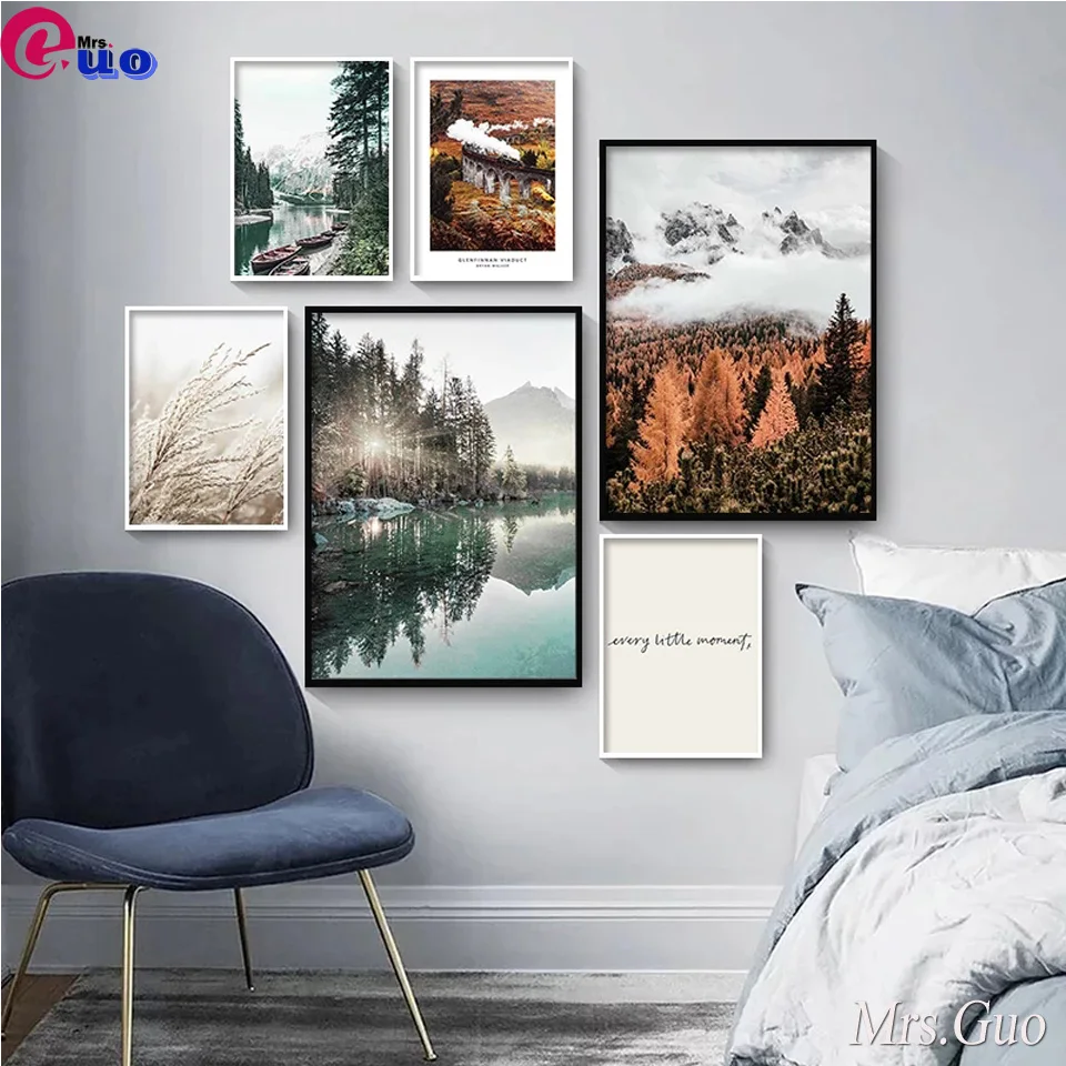 

5D DIY Diamond Painting Nature Landscape Wall Mountain Lake Boat Full Square Round Rhinestone Mosaic Cross Stitch Home Decor