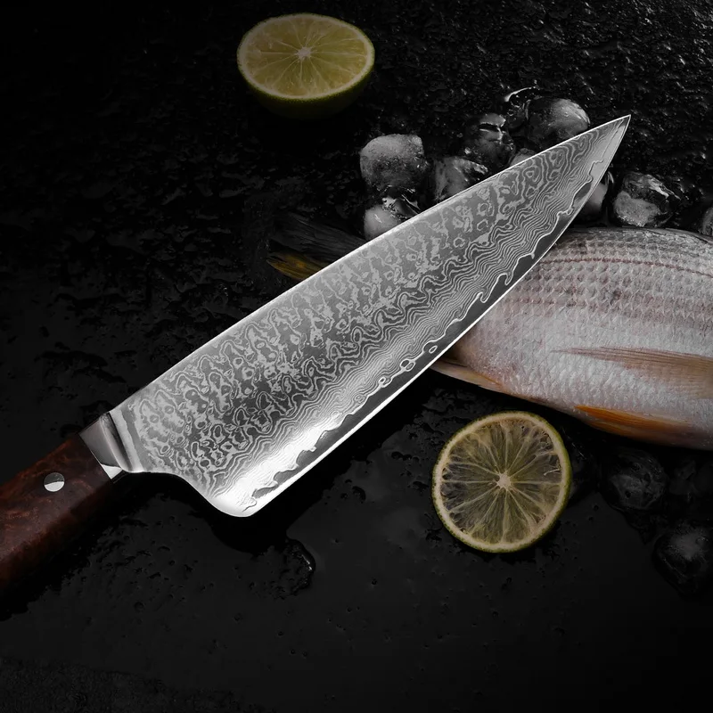 Японский Кухонный Нож vg10 дамасская сталь 8 дюймовый нож шеф повара мясник ручной