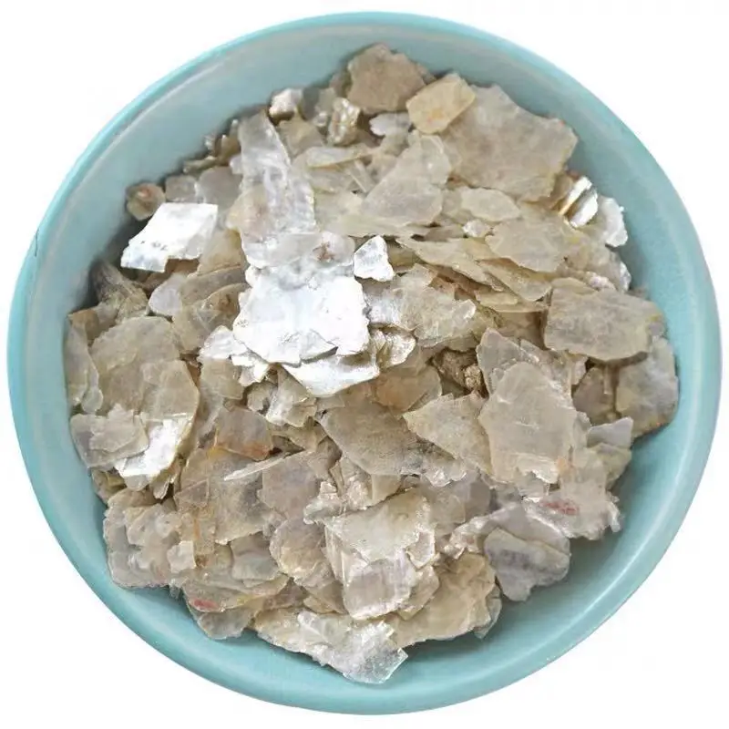 Природные белые слюдяные хлопья искусство блестящие украшения художественные |