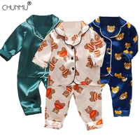 childrens pajamas set spring baby boy girl clothes casual sleepwear set kids cartoon topspants toddler clothing sets