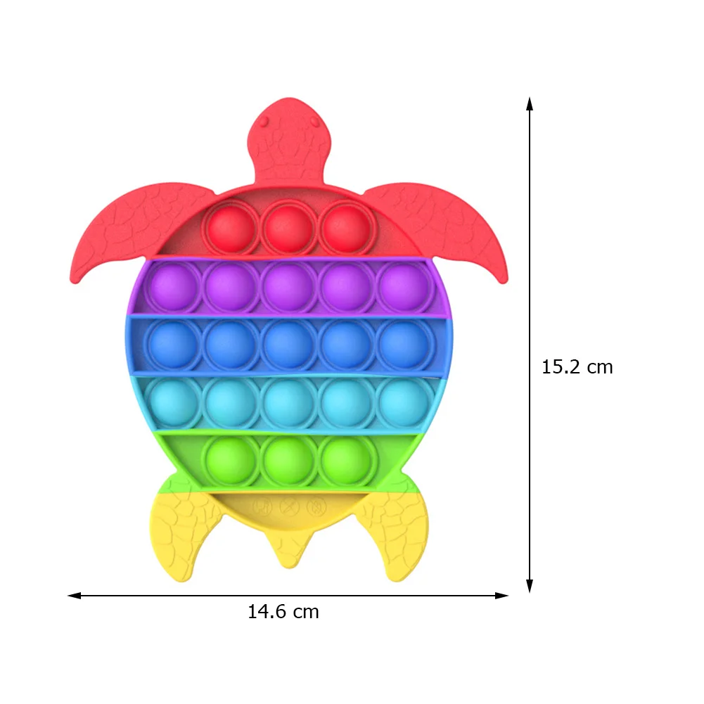 Juguetes sensoriales para adultos y ni&ntilde;os, Tortuga de colores, Burbuja de silicona, alivio del estr&eacute;s del autismo, alivio de la ansiedad, Juguetes Divertidos-1