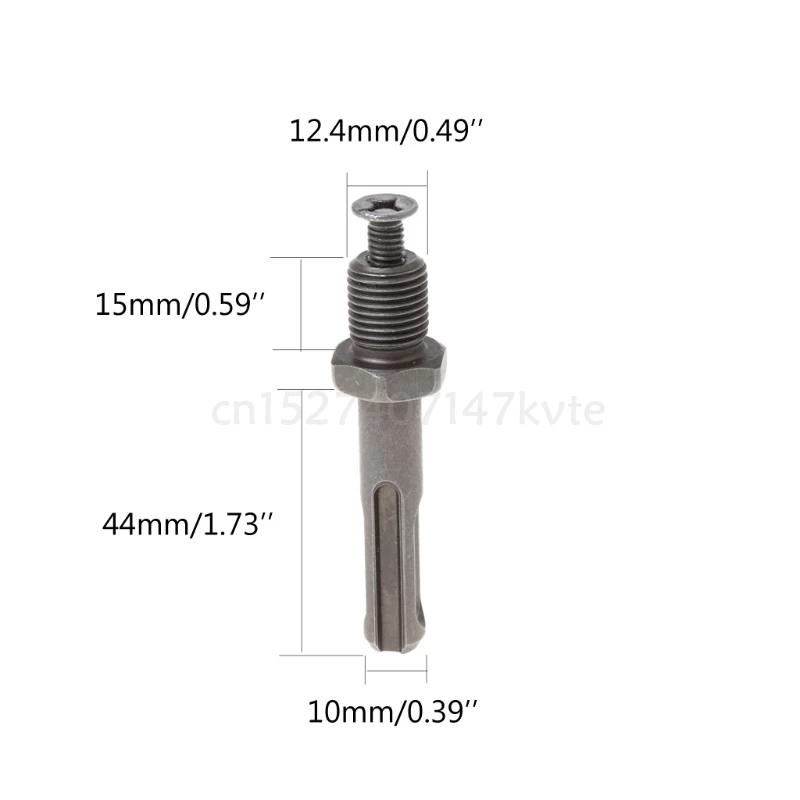 

12mm Thread Dia SDS Plus Round Shank Drill Chuck Adapter Connector Gray