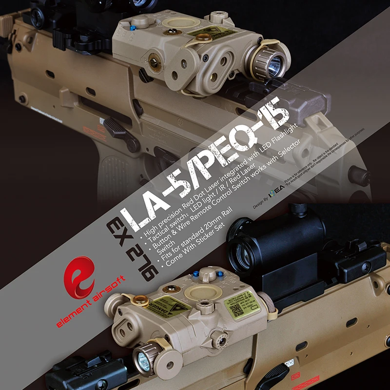 Element Airsoft тактический фонарь вспышка светильник PEQ 15 лазерный IR Красный прицел