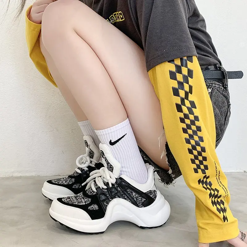 

2020 spring and autumn new thick-soled increased lace-up sneakers old shoes women's casual all-match running shoes X391