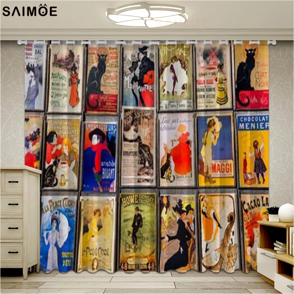 

Custom curtains Eerope curtains Romantic character 3D Curtain Luxury Blackout Window Ultra-thin Shading Curtains Living Room