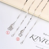 diy pearl accessories 925 silver necklace plated platinum fashion chain spring buckle w buckle optional fine chain