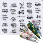 1 лист 3D наклейки на ногти цветок буквенный дизайн Смешанные узорами, дизайн ногтей переводные наклейки для дизайна ногтей сделай сам