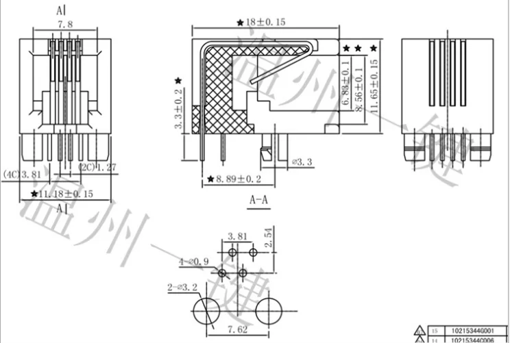 

10 ., RJ11 95001-4P4C-90