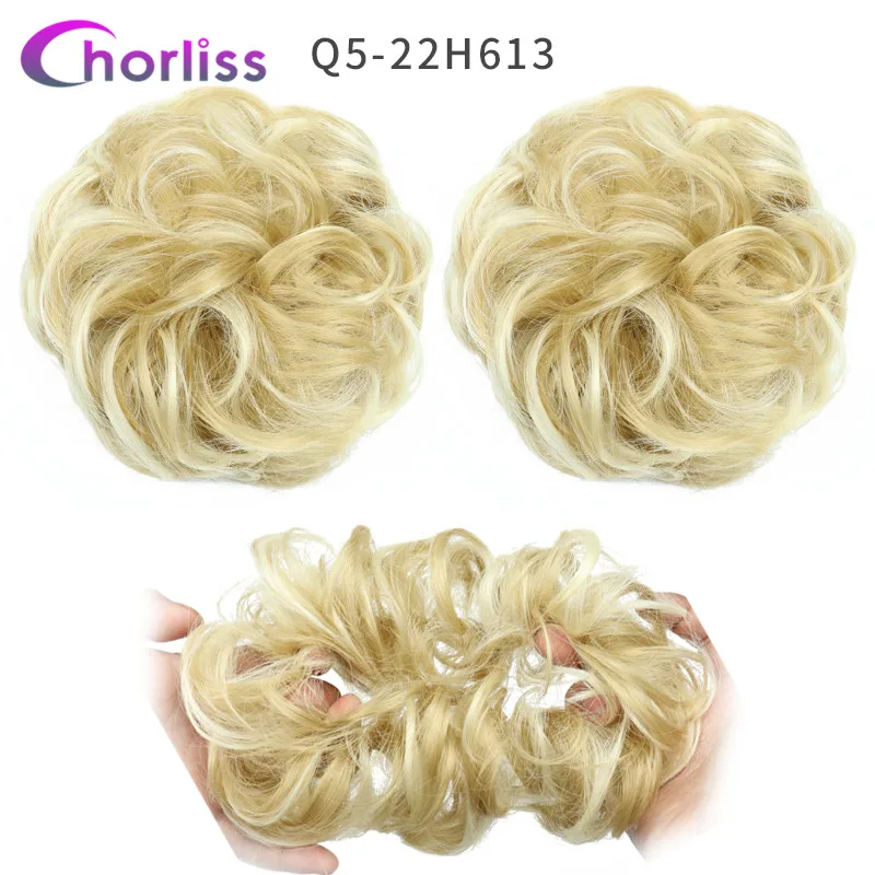 Синтетические кудрявые резинки для волос шиньон для женщин Chorliss Hair wrap Rope головной убор натуральный блонд коричневый поддельные волосы булочки аксессуары