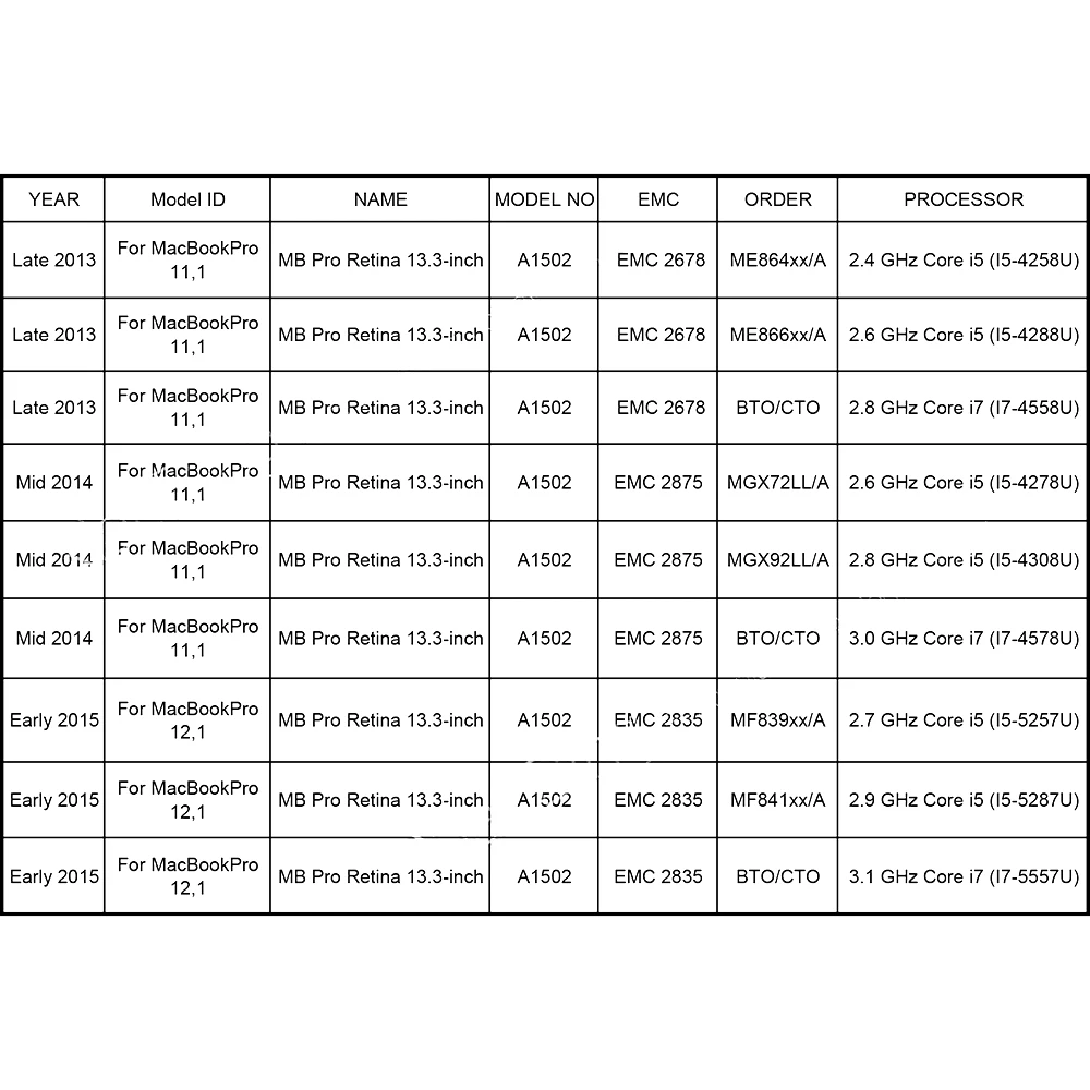 

2Pcs Laptop Speaker Set for Macbook Pro 13 Inch Retina A1502 2013-2015 Left Right Notebook Computer Loudspeaker Replacement Part