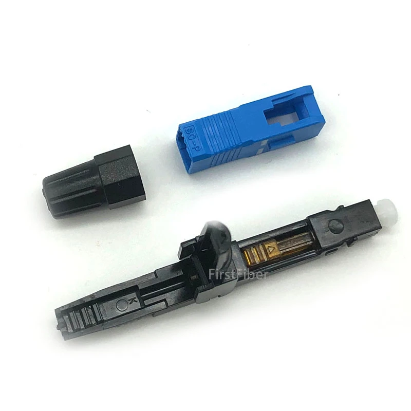 sc upc fiber optic fast connector 100 sc fsat connector blue fibra ftth single mode quick connector adapter field assembly free global shipping