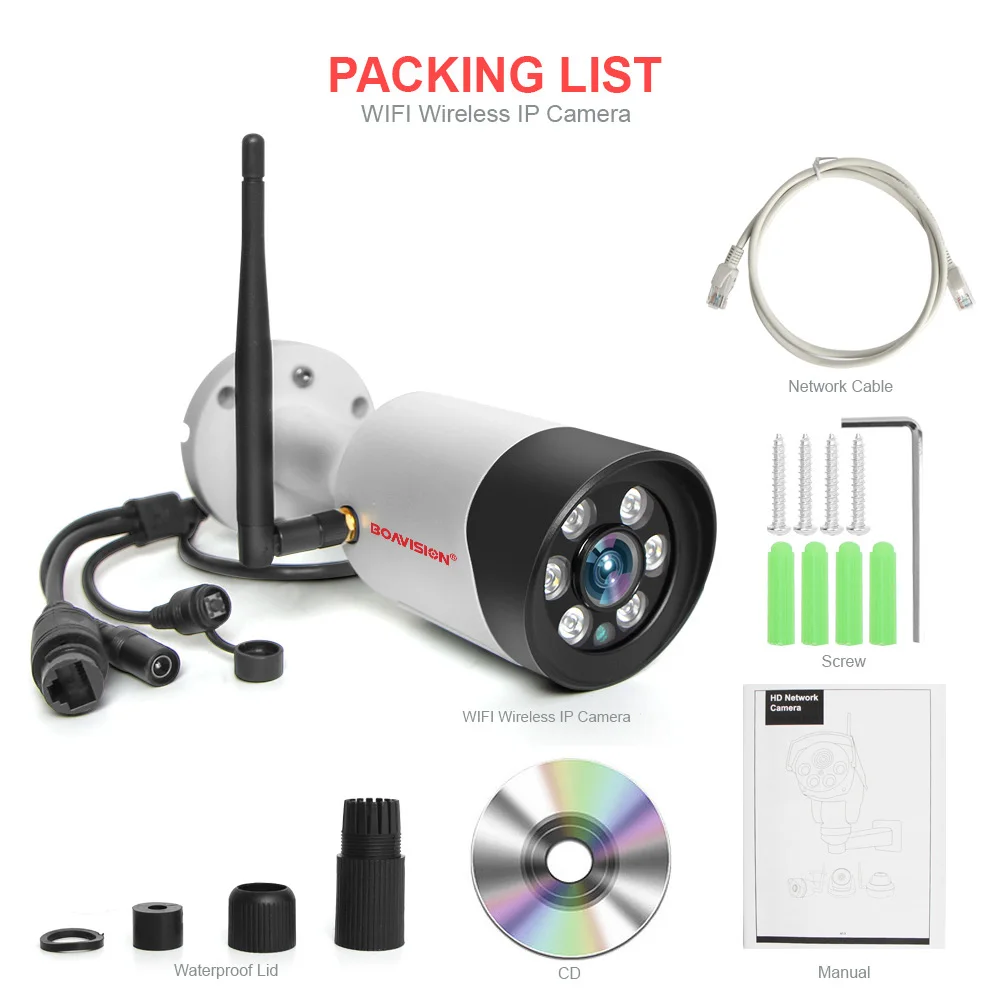 

HD 1080P 5MP Wifi IP Camera Outdoor Wireless Onvif Full Color Night Vision CCTV Bullet Security Camera TF Card Slot APP CamHi