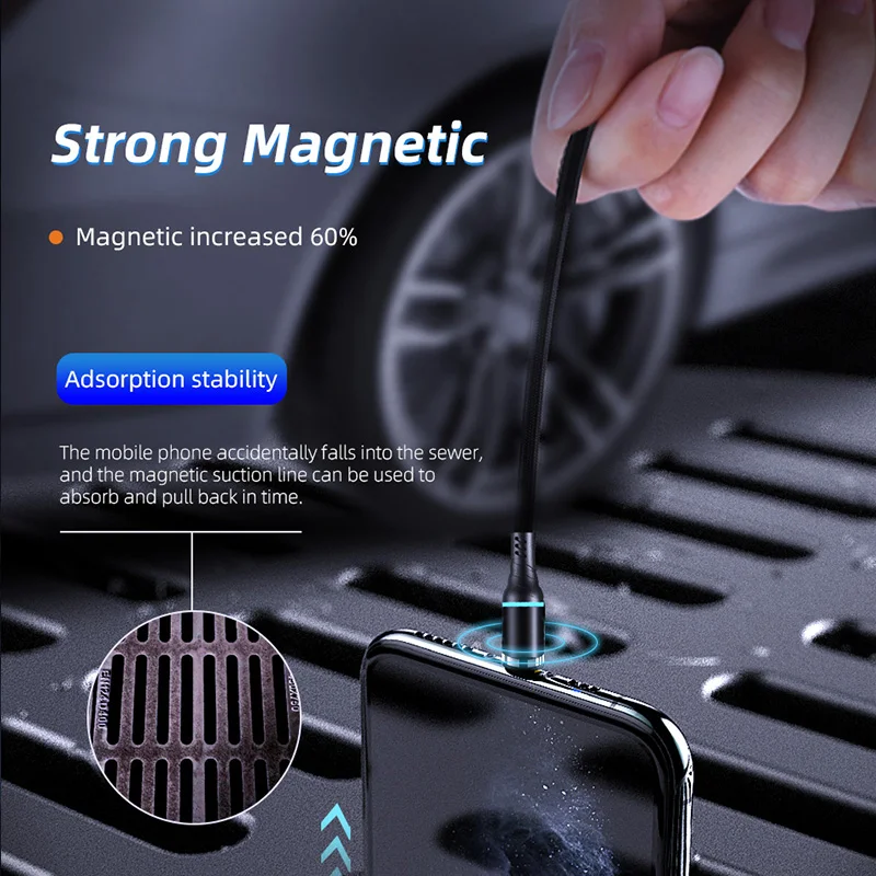 Магнитный кабель ihuigol 5A Сверхбыстрая зарядка Type C Micro USB для передачи данных iPhone 11